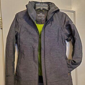 Kathmandu Gray Ski Jacket with Neon Green Lining